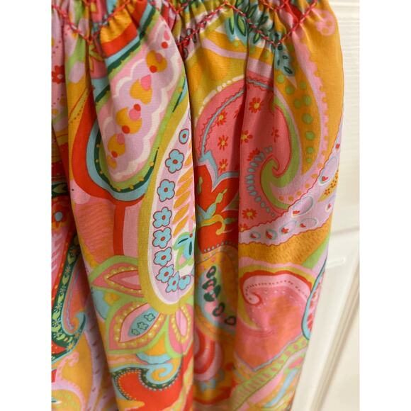 Moda International Colorful Spaghetti Strap Sundress 100% Silk Size 0 - Picture 3 of 4